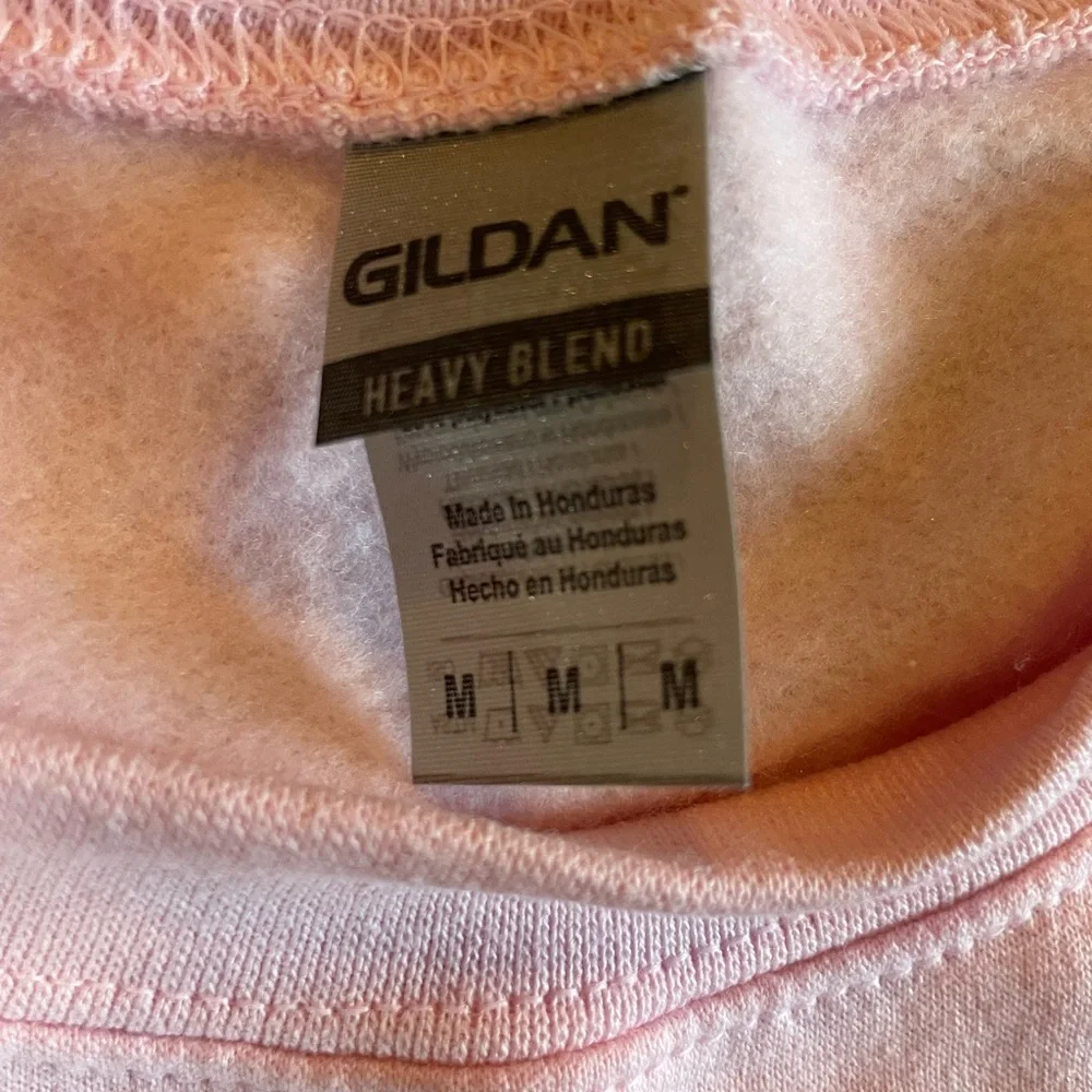 Gildan Pink Crewneck Sweatshirt with Festive Design - Picture 3 of 5